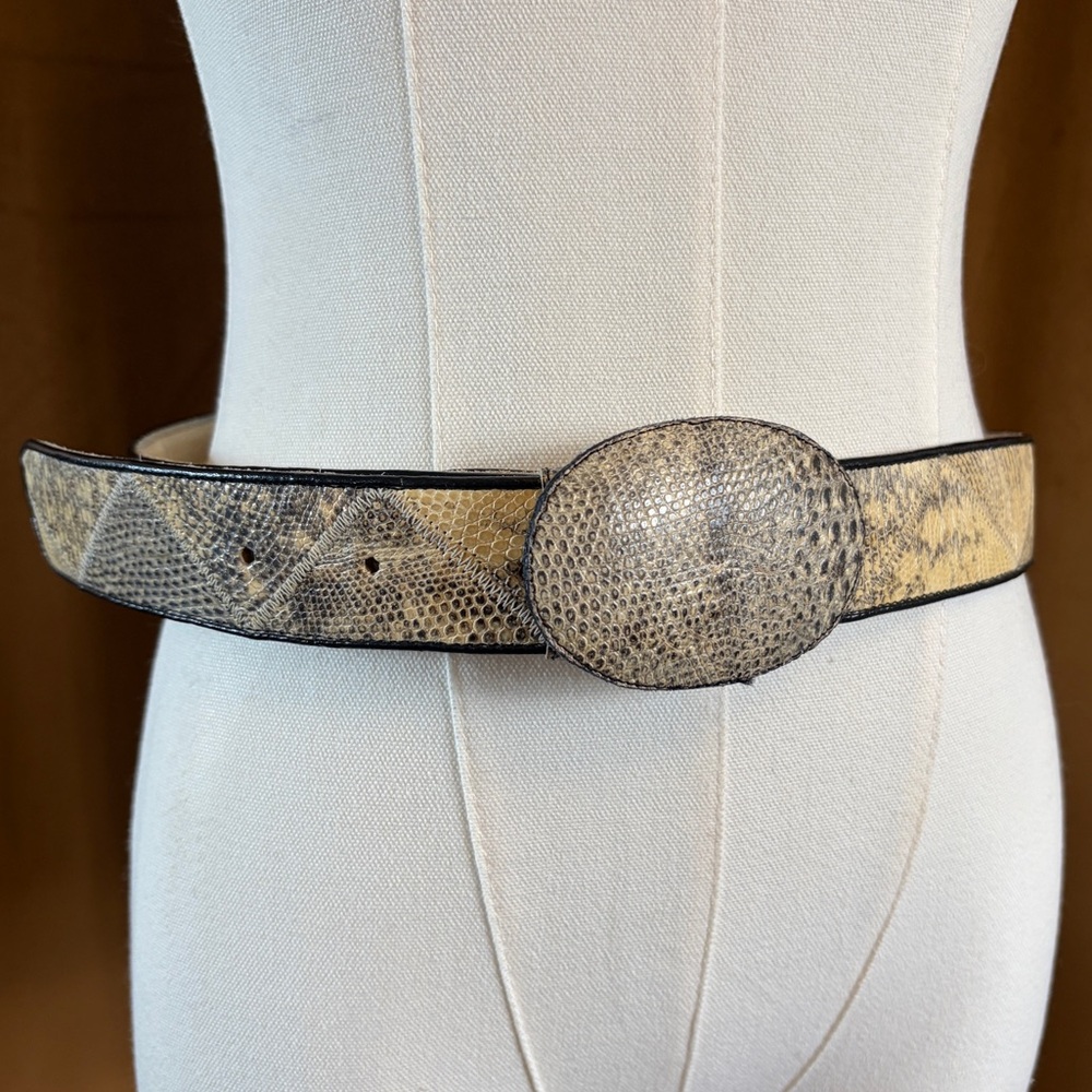 Vintage Patchwork Exotic Python Snakeskin Boho We… - image 1